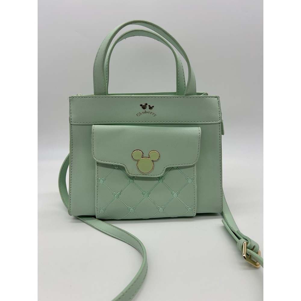 Choberry Disney Mickey Mouse Mint Green Quilted Handbag Crossbody Satchel Bag